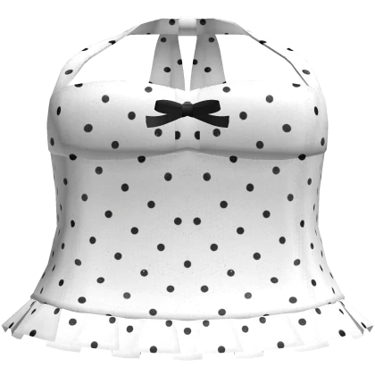 adorable white polka dot ruffled bow halter top 