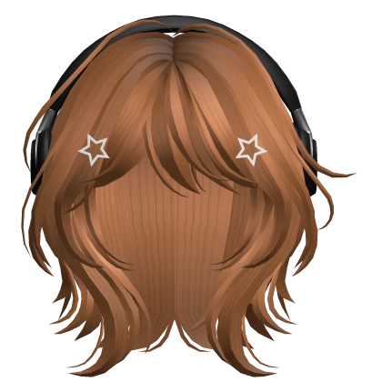 Ginger Short Wolf Cut Hair with Headphones