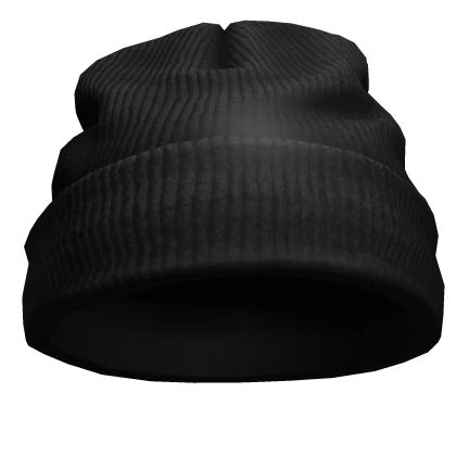 Worn Black Beanie