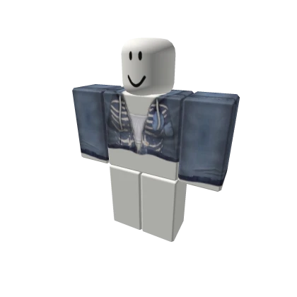 blue cute skull white shirt y2k cyber emo