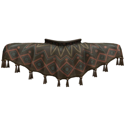 Brown Poncho Shoulder Fringe Cape 1.0