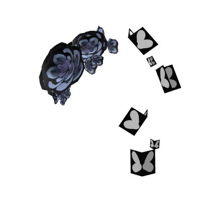 Blue Flowers w/ Butterflies (Veil Accessories)