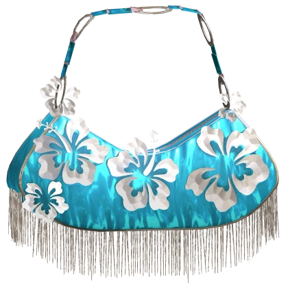 Tropical Blue White Cute Beach Hibiscus Gyaru Bag