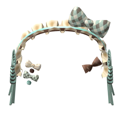mint choco kawaii bow headband 