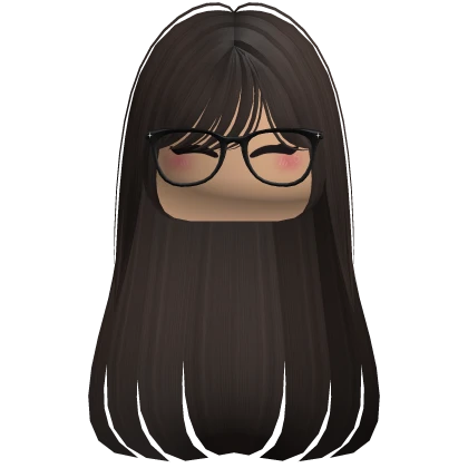 Nerdy Cute Hair w Glasses Dark Brown