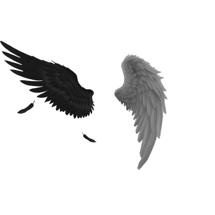 Animated Black And White Angel And Devil Wings