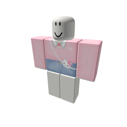 pastel pink kitty shirt with bag and shorts hello
