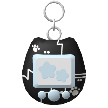 Kawaii cyber space alien kitty tamagotchi keychain