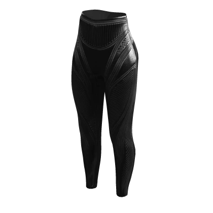 Embossed Latex Black Leggings