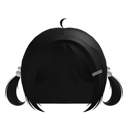 ノ꒰kawaii cute low tiny pigtails black w white acc