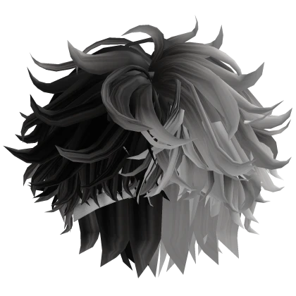 Black and White Messy Emo Hair Y2k