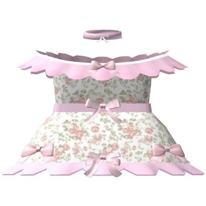 Pink igari floral cottage coquette cute dress