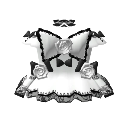 🎀3.0 Romantic white gothic dress w roses