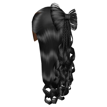 Christmas Bow Half Updo [Black]