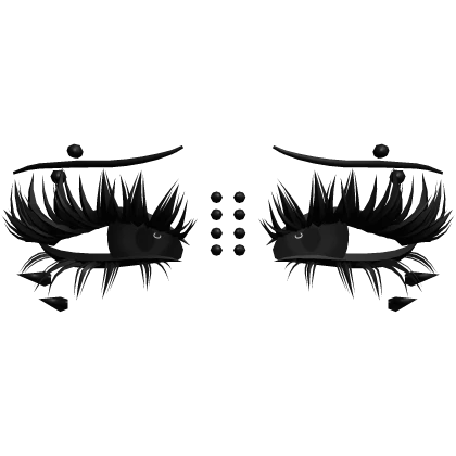 ♡ emo lashes w piercings (black)