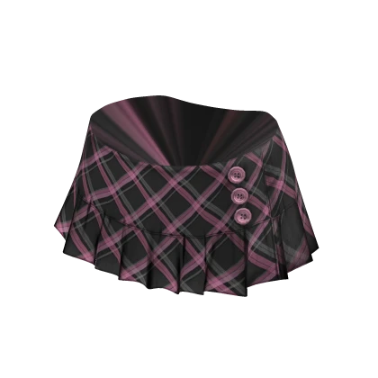 Vintage Plaid Mini Skirt | Black & Pink