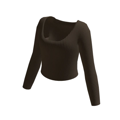 Brown Fit Long Sleeve Top