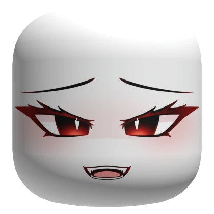 Cute Vampire Girl Face - White