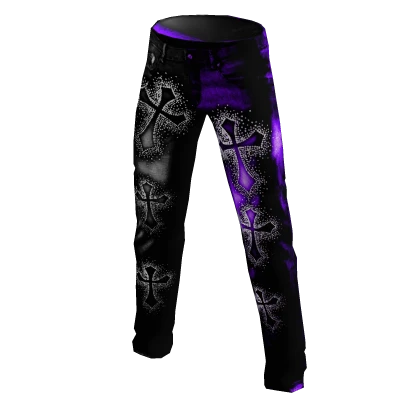Black and purple Y2K pants