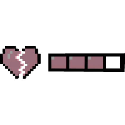 Cupid Pink Broken Heart 8-Bit Health HP Bar