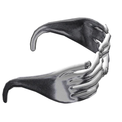 silver hands wraparound frame glasses