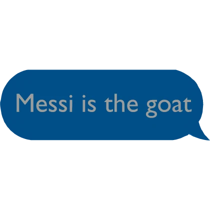 Messi Is The Goat Text Bubble