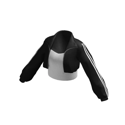 black y2k crop top athletic jacket