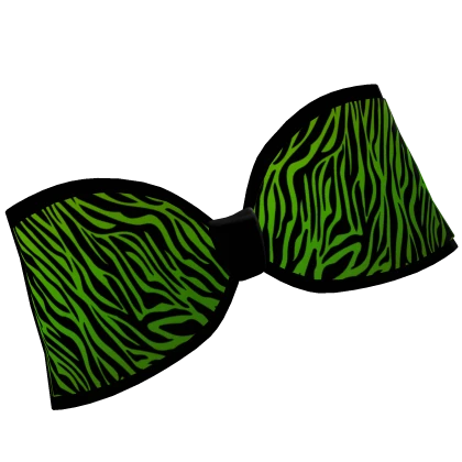 Oversized Green Scene Zebra Bow