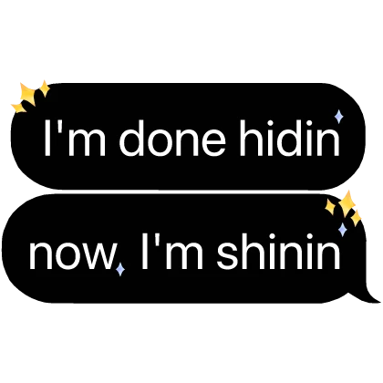 Kpop Demon Hunters Rumi I'm done hiding shine Text