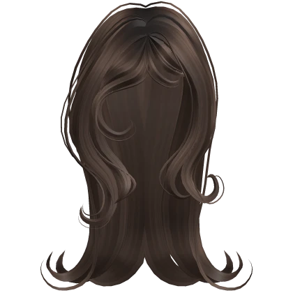 ♡ long swooped girly hair in brown