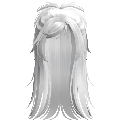 Spikey Y2K Messy Half Up Hair in White