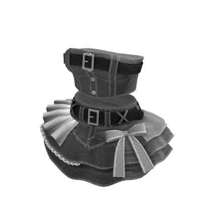 πY2K Denim Top & Skirt Outfit (Grey)