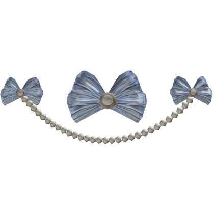 Rococo Renaissance Elegant Bow Pearl Chain Blue