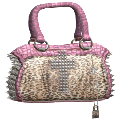 2000s Y2K Gyaru Coquette McBling Pink Leopard Bag