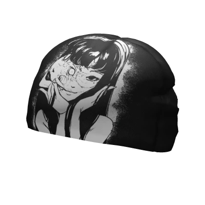 🦇Black Junji Ito Horror Anime GIrl Y2K Beanie🦇