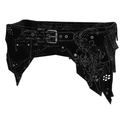 Black Sigil Vkei Waist Distressed Wrap Belt