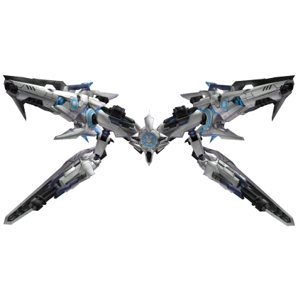 Mech Exo-Armor Winged Arms - Cyber White and Blue