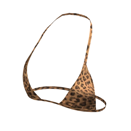 ⨾ Y2K Leopard String Tied Bikini Top