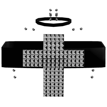 black emo gothic studded cross w/ piercings top