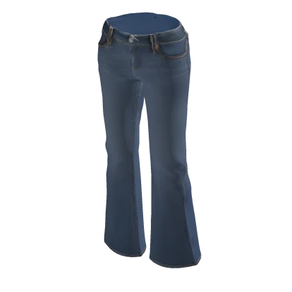 Blue Flared High Jeans