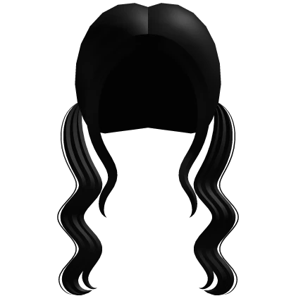 long low curly black pigtails ♡