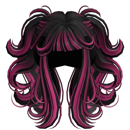 Celestial Flowy Swirly Pigtails in Black & Pink