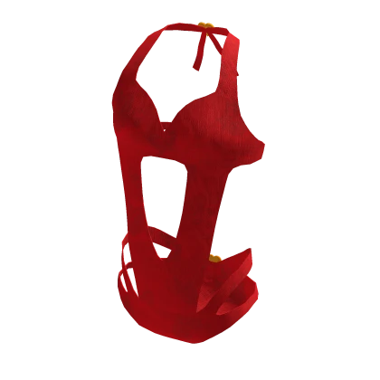 Red monokini Japanese style pattern