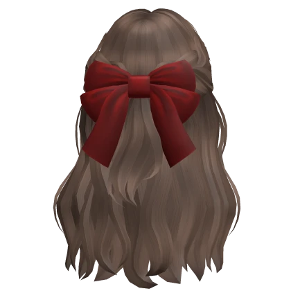 Long Wavy Winter Braided Hair w/ Bow (Brown)