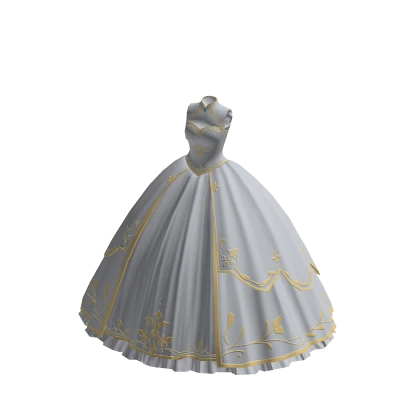 ♾️ White and Gold Noble court ballgown