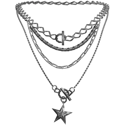 silver layered star necklace