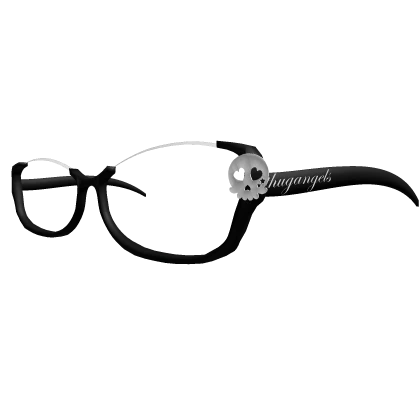 Black Cursive Skull Glasses