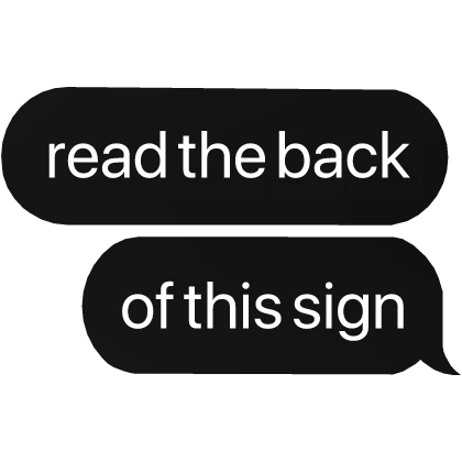 read the back of this sign good girl text