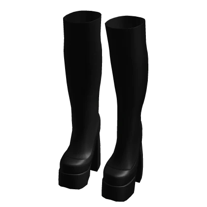 it-girl ☆ chunky blocky black platfrom boots