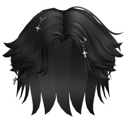 Black Fluffy Boy Hair w/ Accessories